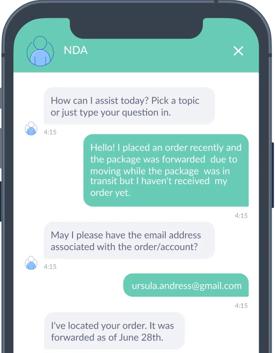 Customer-support AI chat on a phone