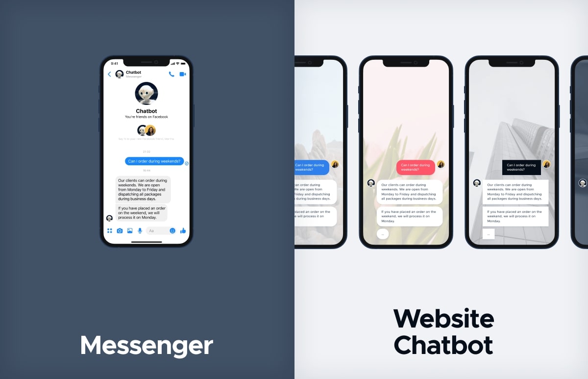 Messenger chatbot vs website chatbot