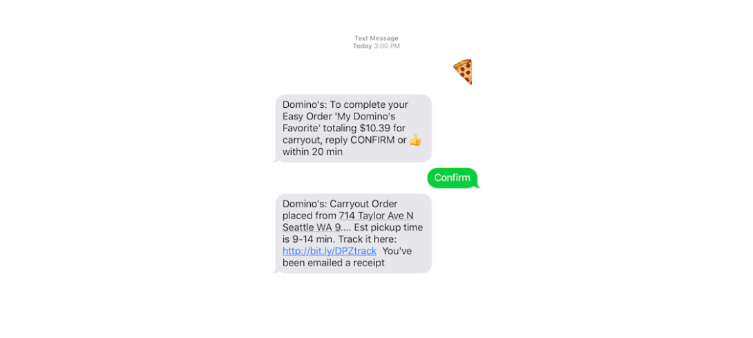 Dominos SMS bot