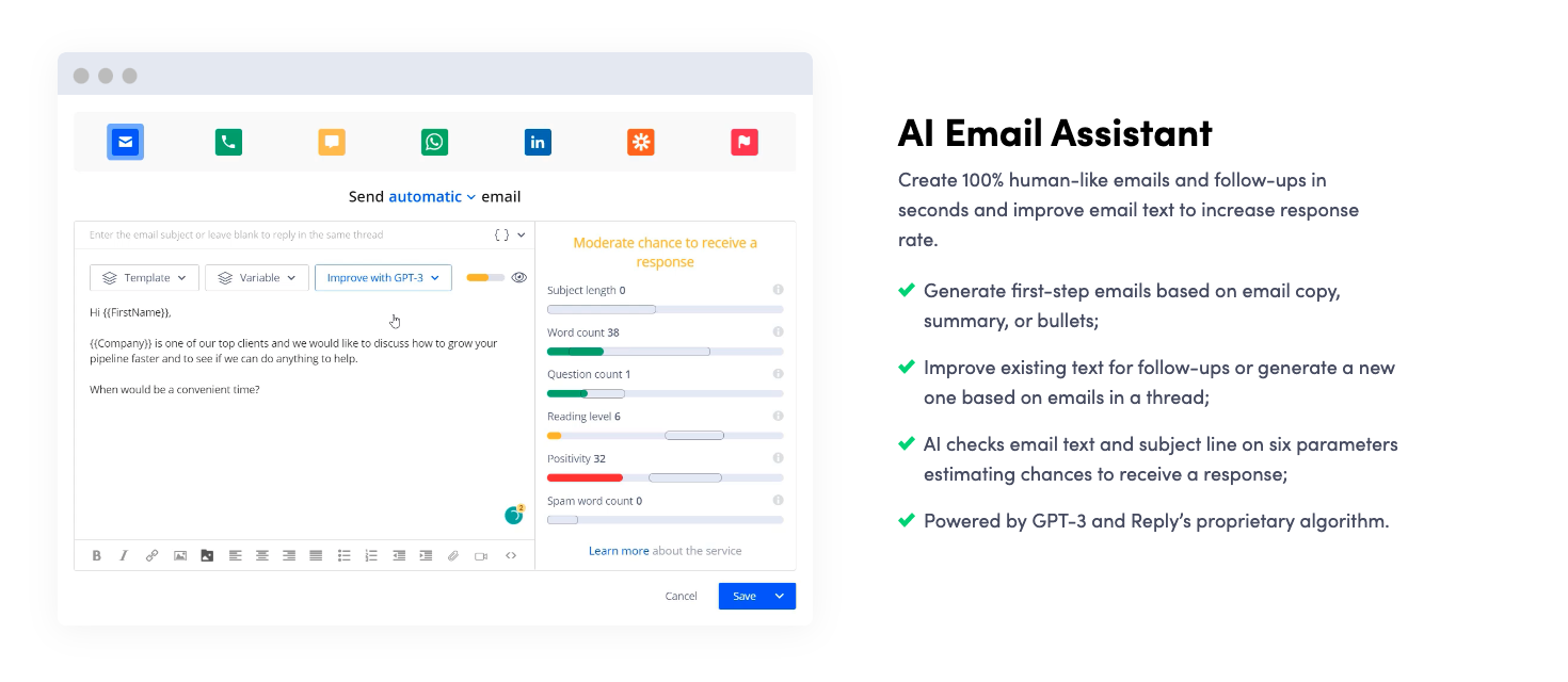 Reply.io email assistant
