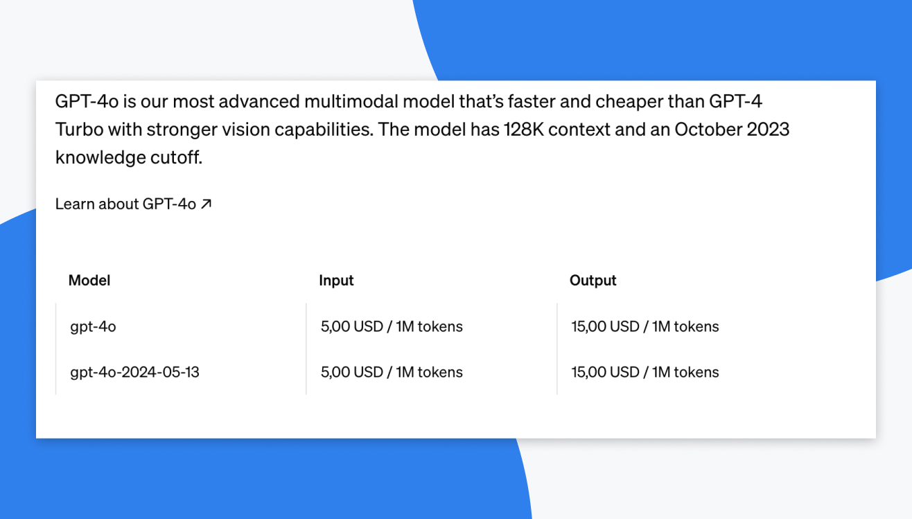 GPT-4o pricing